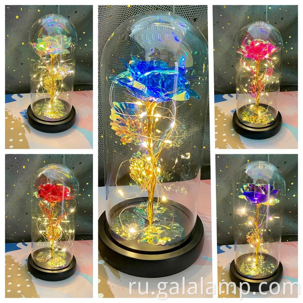 Galaxy Rose for Women, стеклянный купол Радужная Эвечная Роза Подарок